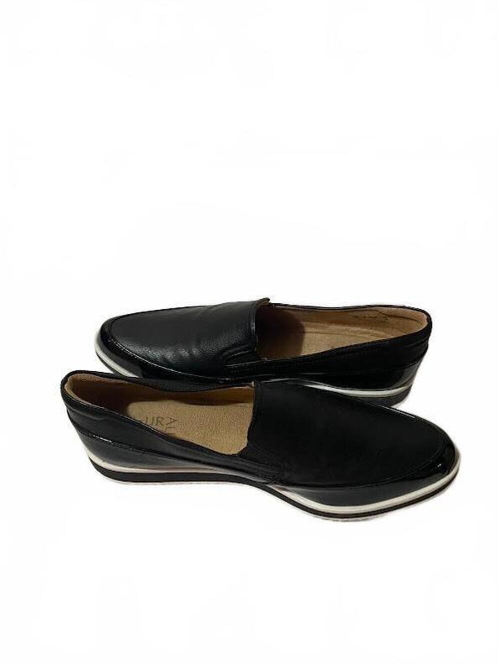 Naturalizer Rome Black Slip-On Loafers Shoes Patent Trim Comfort Preppy Size 9